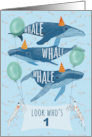 Funny Whale Pun 1st Birthday card