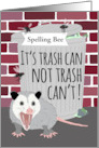 Funny Opossum Custom Good Luck on Spelling Bee card