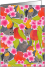 Bats in a Peach Tree Good Luck card