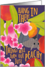 Bat in a Peach Tree Hang In There Encouragement card