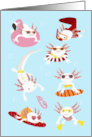 Axolotl Swim Birthday Party Invitation card