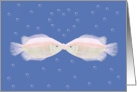 Valentine’s Day Kissing Fish with Heart Shaped Bubbles card