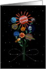 Bouquet of Planets Birthday card