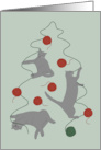 Cats and Yarn Meowy Christmas card
