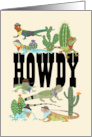 Cowboy Lizards Howdy Blank Note card