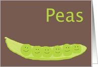 Please Come to Out Party, Peas Illustration card