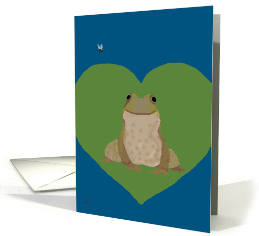 Valentine's Day, Frog on Heart Lily Pad - Hoppy Valentine's Day card