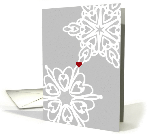 Snowflakes with Heart Winter Anniversary card (1005515)