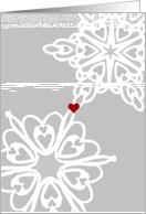 Snowflakes with Heart Winter Anniversary Card