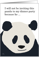 Funny Panda Dinner Party Invitation card