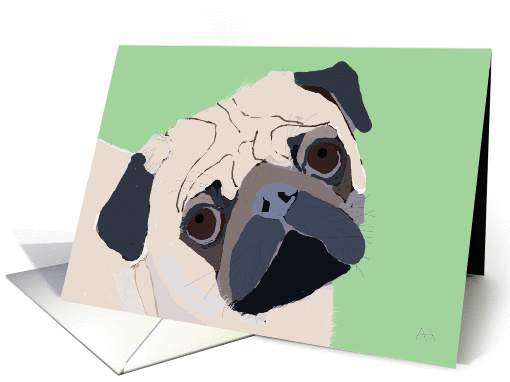 Sad Pug Blank Note card (1026359)
