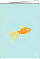 Goldfish Surrounded by Bubble Heart, Congratulations, New Pet Goldfish card