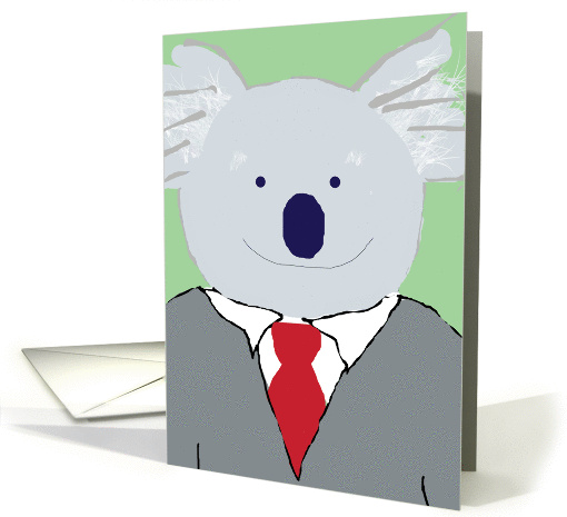 Koala Bear in Suit, koalafied - Thank You for the Interview Humor card