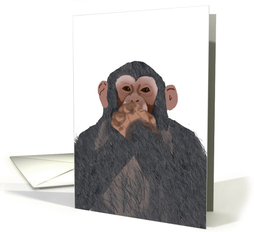 Chimpanzee, Speak no Evil, Surprise Anniversary Party Invitation card