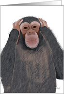 Chimpanzee, Hear no Evil, Get Well Soon, Feel Better Card