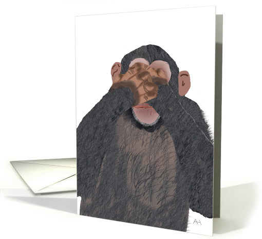 Chimpanzee, See no Evil, Eye Surgery, Get Well Soon, Feel Better card