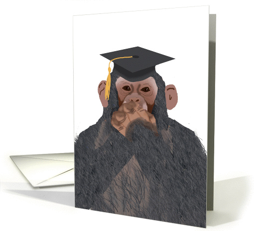 Chimpanzee, Speak no Evil, Surprise Graduation Party Invitation card