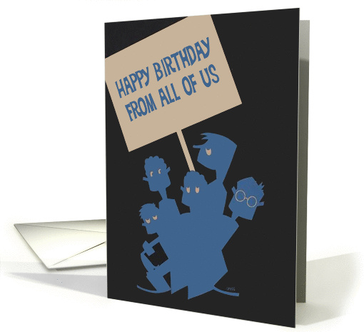 From All of Us - Happy Birthday Card, Vintage. Retro card (1063191)