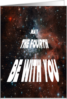 May 4 Birthday Card, May the fourth be with you, Retro, Space card