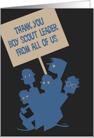 From All of Us -Thank You Boy Scout Leader, Boys Holding a Sign card