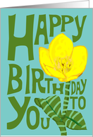 Buttercup Happy Birthday to You Card - Retro Letterpress Style card