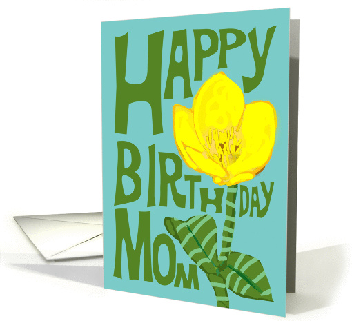 Buttercup Happy Birthday Mom Card - Retro Letterpress Style card