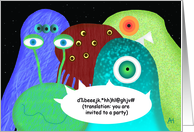 Aliens in Outer Space Party Invitation card
