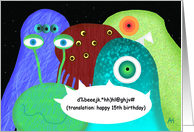Aliens in Outer Space Happy 15th Birthday Card