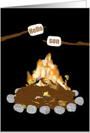 Letter for Son at Camp - Fire, Marshmallows Roasting, toasted words card