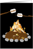 Letter for Sister at Camp - Fire, Roasted Marshmallows card