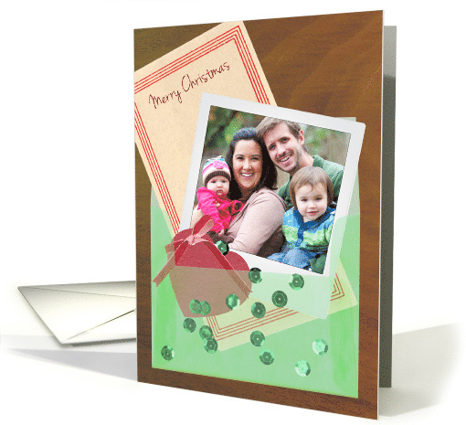 Vellum Envelope Effect and Polaroid Custom Photo Christmas card