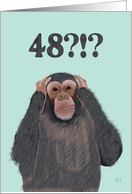 Chimpanzee Hear No Evil - Shocked by Age 48, Birthday Card