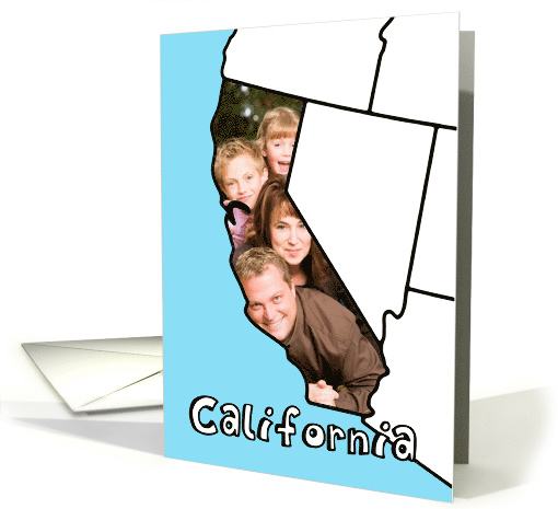Moved to California, Custom Photo in the Shape of the state card