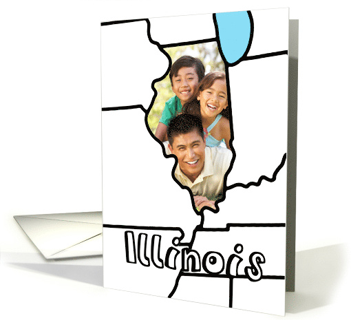 Moved to Illinois Announcement, Custom Photo in the Shape... (1109200)