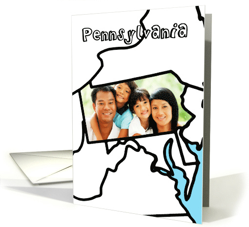 Moved to Pennsylvania, Custom Photo in the Shape of the state card