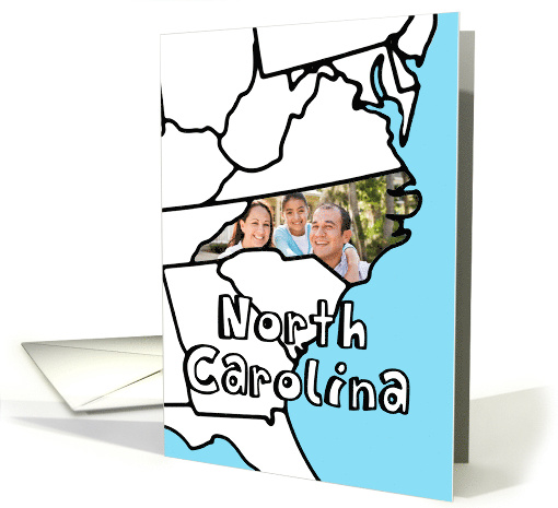 Moved to North Carolina, Custom Photo in the Shape of the state card