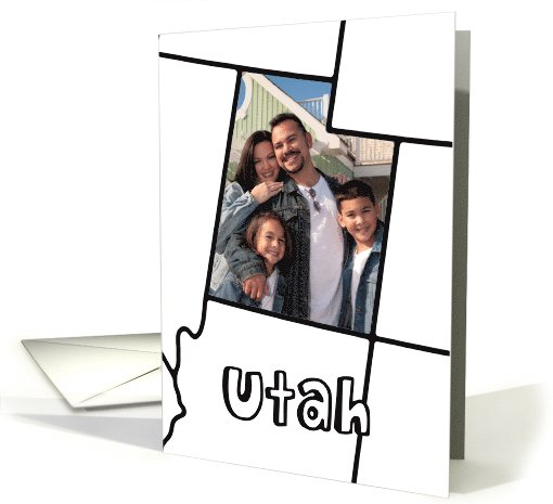 Moved to Utah, Custom Photo in the Shape of the state card (1110234)