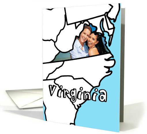 Moved to Virginia, Custom Photo in the Shape of the state card