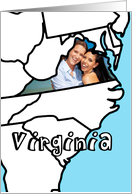 Moved to Virginia, Custom Photo in the Shape of the state card