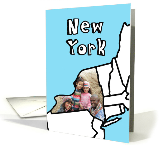 Moved to New York, Custom Photo in the Shape of the state card