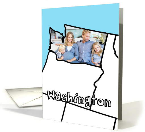 Moved to Washington, Custom Photo in the Shape of the state card