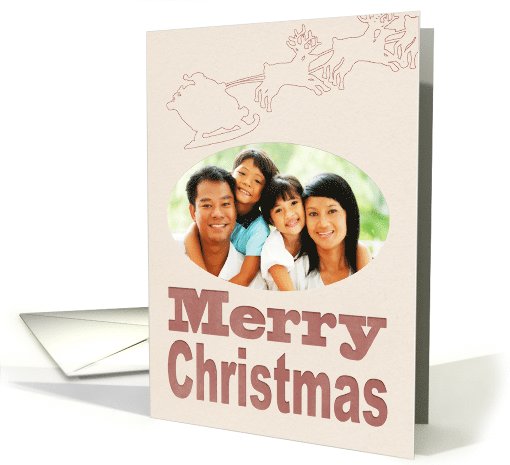 Letterpress Style, Retro Merry Christmas Custom Photo... (1117564)