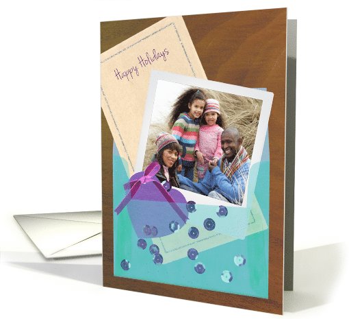 Vellum Envelope Effect and Polaroid Custom Photo Holiday card