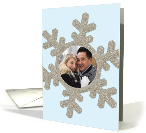 Custom Photo Winter Themed Glitter-Effect Snowflake... (1154304)