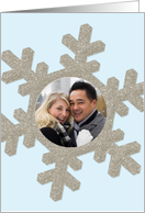 Custom Photo Winter Themed Snowflake Engagement Party Invitation card