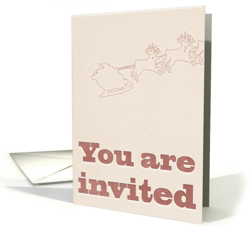 Letterpress Style, Retro Santa on Sleigh Christmas Party... (1154598)