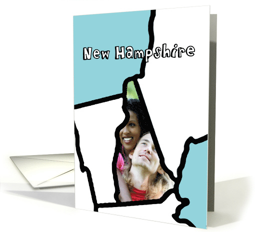 Moved to New Hampshire, Custom Photo in the Shape of the state card