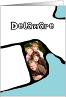 Moved to Delaware, Custom Photo in the Shape of the State on Map card