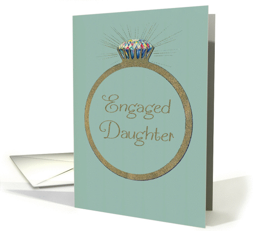 Engagement Congratulations for Daughter Retro Diamond Ring card