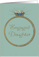 Engagement Congratulations for Daughter Retro Diamond Ring card